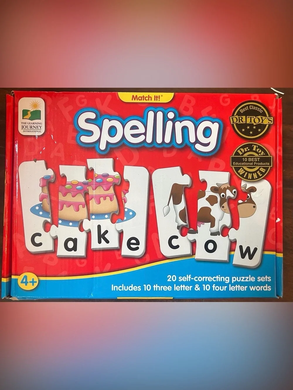 Spelling Match-It! Kids Puzzle Game by The Learning Journey - Red